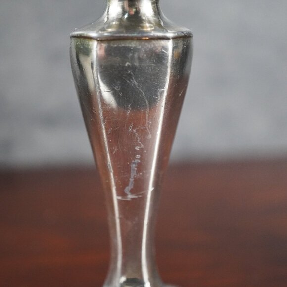 Pair of Vintage Silver Tone Art Deco Candle Holders 1930's Candle Stick Holders - Picture 9 of 16